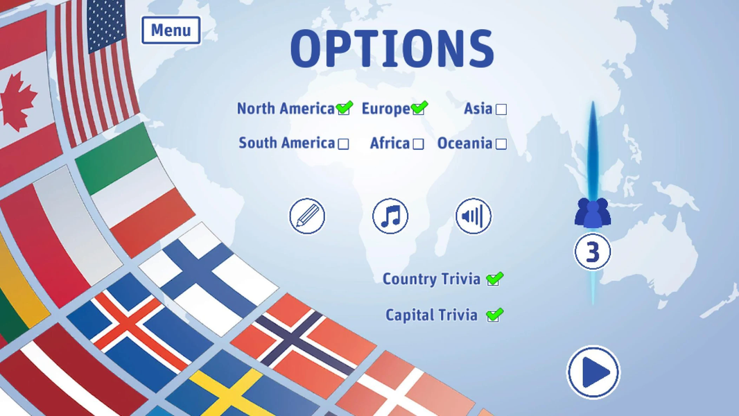 Flags of the World Extension - Gameplay image of android game