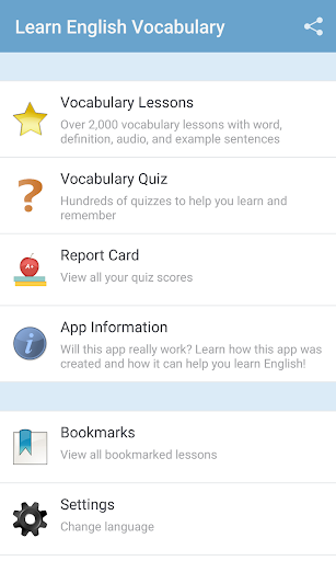 English Vocabulary - عکس برنامه موبایلی اندروید