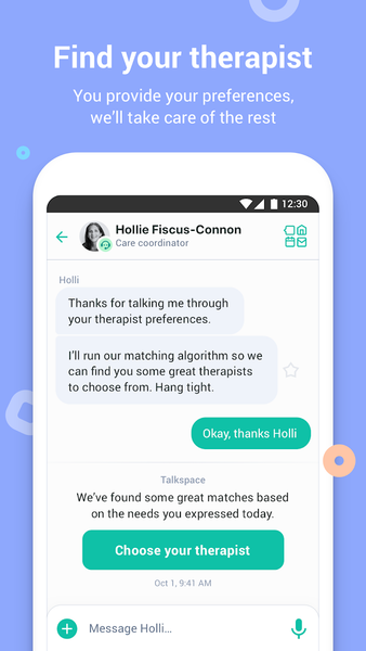 Talkspace Therapy & Counseling - عکس برنامه موبایلی اندروید