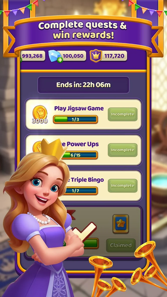 Bingo & Jigsaws: Royal Kingdom - Gameplay image of android game