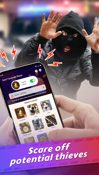 TapAlarm:Don't touch my phone - عکس برنامه موبایلی اندروید