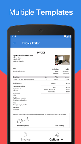 InvoiceTemple: Invoice billing - Image screenshot of android app