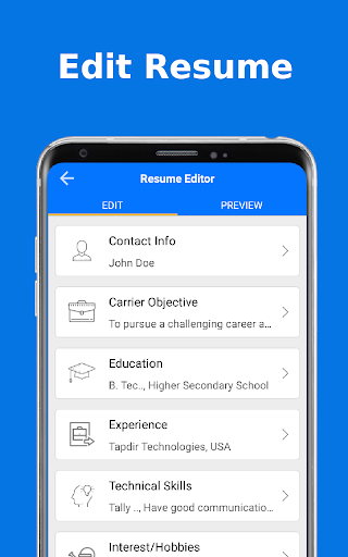 Top Resume Pdf Builder for freshers and experience - عکس برنامه موبایلی اندروید