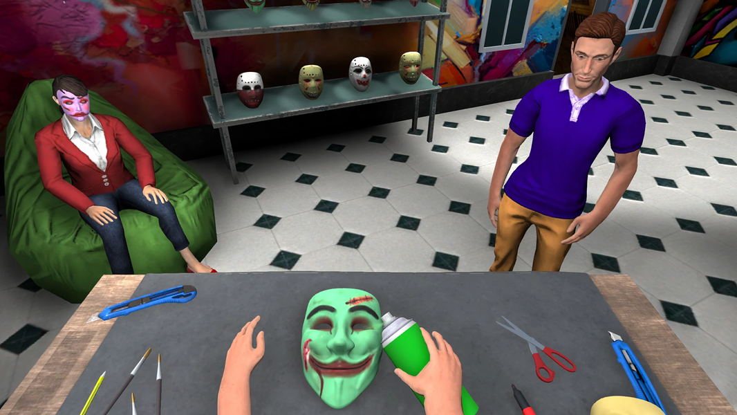 Scary Face Mask 3D: Pixel Art - Gameplay image of android game