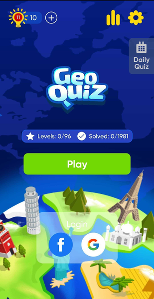 Geo Quiz: World Geography, Map - Gameplay image of android game