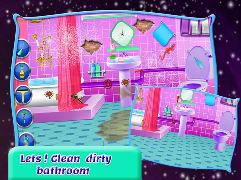 School Girls House Cleaning Ga - Gameplay image of android game