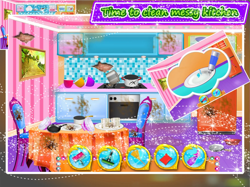 Doll House Clean House Cleanup - Gameplay image of android game