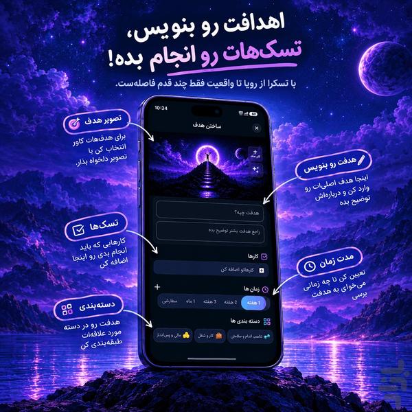 تسکرا | هدف‌گذاری، انجام و پیشرفت - Image screenshot of android app