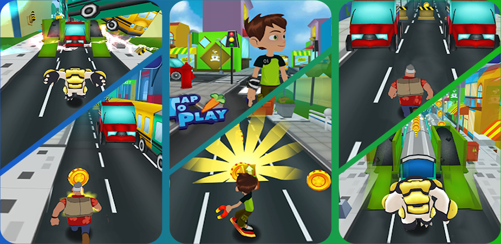 Subway Ben Alien 10 Omnitrix 2 - Gameplay image of android game