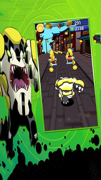 Subway Ben Alien 10 Omnitrix 2 - Gameplay image of android game