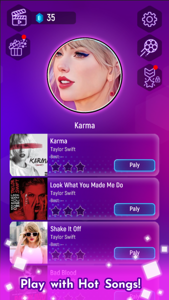 Taylor Swift Music Tiles Hop - Gameplay image of android game