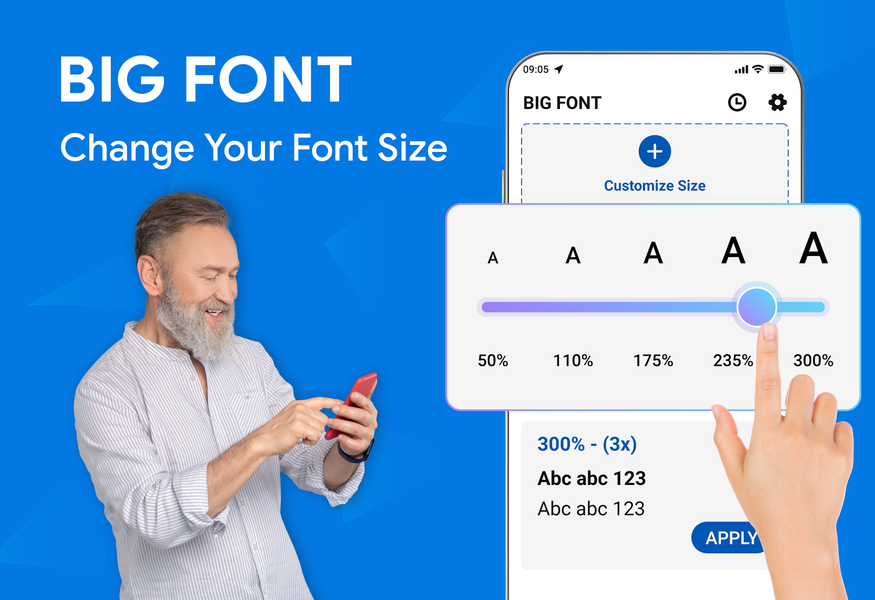 Enlarge font: Change font size - عکس برنامه موبایلی اندروید