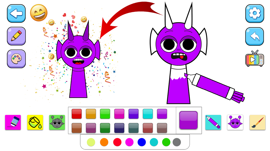 Color Sprankee: ASMR Coloring - Gameplay image of android game