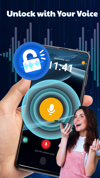 Voice Lock Screen: Phone Lock - Image screenshot of android app