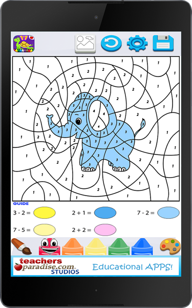 Kids Math Paint by Number Game - Gameplay image of android game
