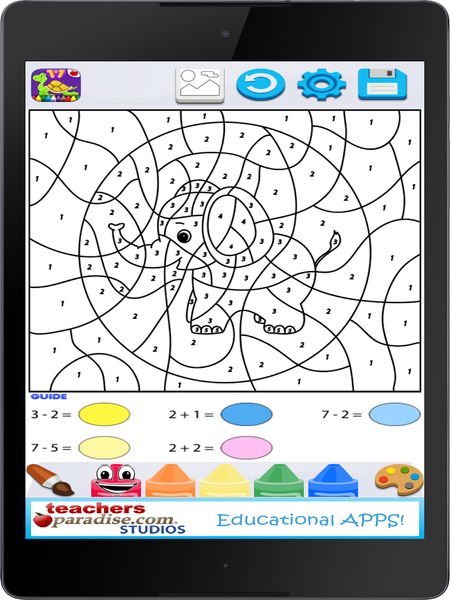 Kids Math Paint by Number Game - Gameplay image of android game