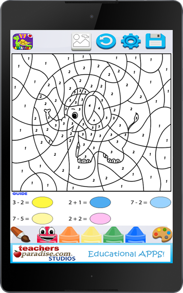 Kids Math Paint by Number Game - Gameplay image of android game