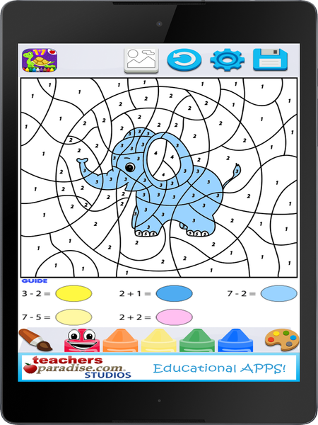 Kids Math Paint by Number Game - Gameplay image of android game
