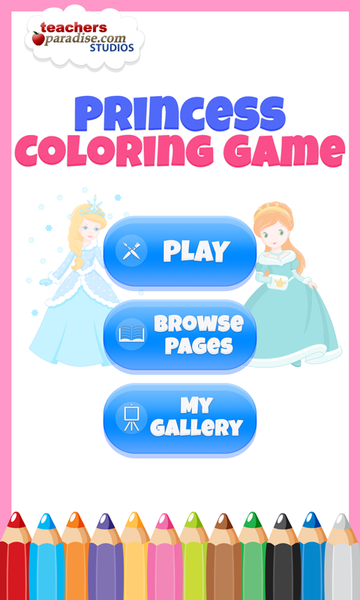 Princess Girls Coloring Book - Gameplay image of android game