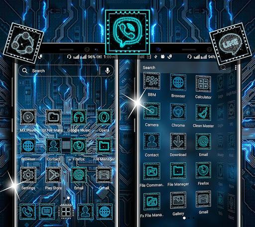 Hi-tech Circuit Launcher Theme - Image screenshot of android app