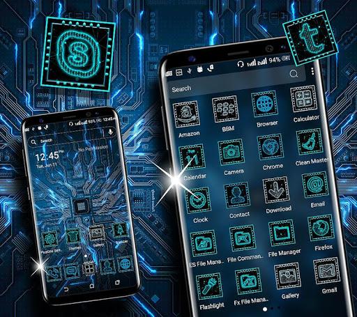 Hi-tech Circuit Launcher Theme - Image screenshot of android app