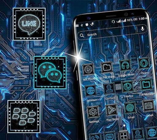 Hi-tech Circuit Launcher Theme - Image screenshot of android app