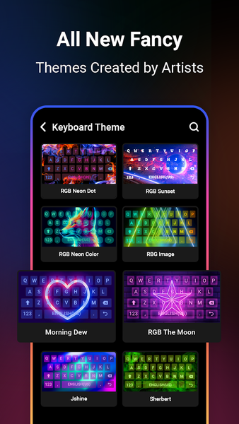 Neon LED Keyboard: RGB & Emoji - عکس برنامه موبایلی اندروید