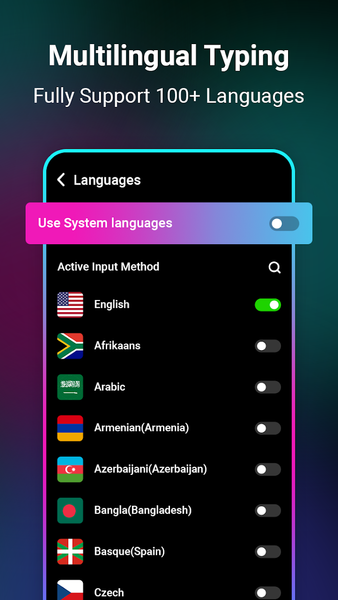 Neon LED Keyboard: RGB & Emoji - عکس برنامه موبایلی اندروید