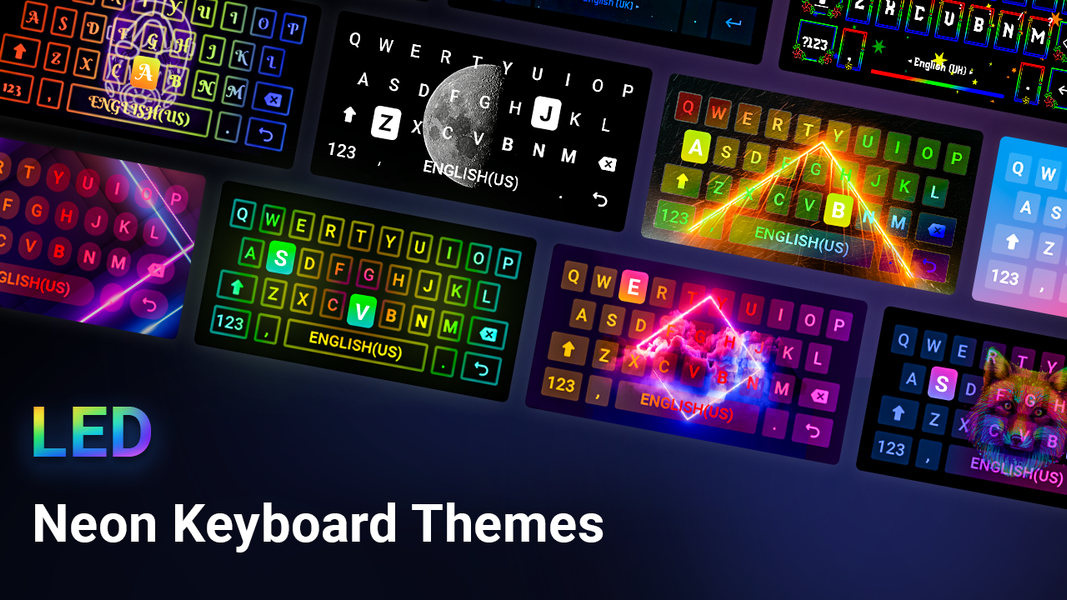 Neon LED Keyboard: RGB & Emoji - عکس برنامه موبایلی اندروید