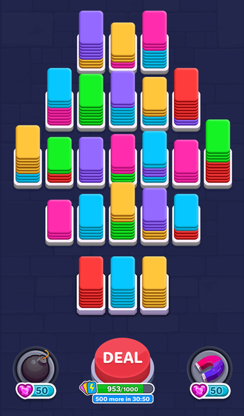 Card Shuffle: Color Sorting 3D - Gameplay image of android game
