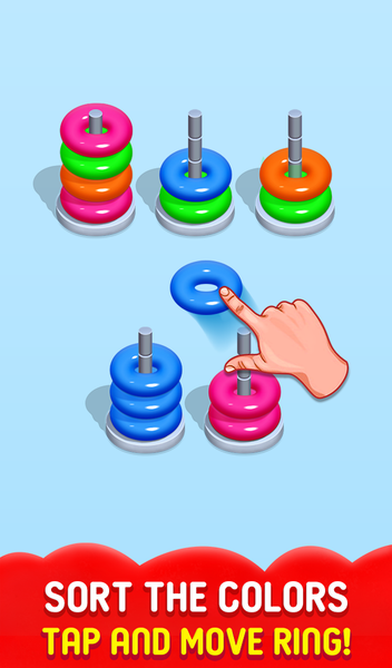Hoop Sort - Color Hoop Stack - Gameplay image of android game