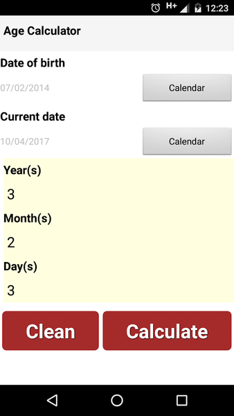 Calculate date of birth - age calculator - Image screenshot of android app