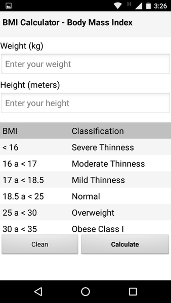 How to calculate BMI - Image screenshot of android app