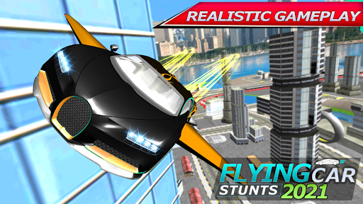 Flying Car Driving Simulator Free: Extreme Muscle Car - Airplane