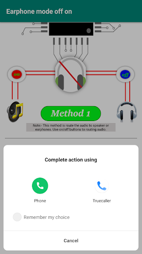 Earphone mode off - Image screenshot of android app