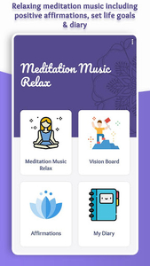 Relax: Meditation Music & Vision Goals, Diary - Image screenshot of android app