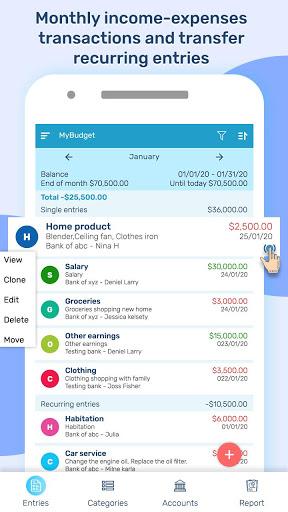 MyBudget: Account Manager - Image screenshot of android app