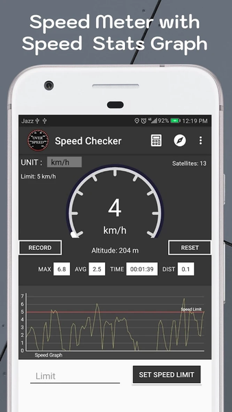 Speed Meter Over Speed Check - عکس برنامه موبایلی اندروید