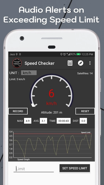 Speed Meter Over Speed Check - عکس برنامه موبایلی اندروید
