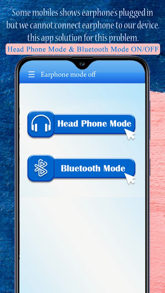 Earphone mode off/on: speaker - عکس برنامه موبایلی اندروید