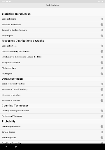 Basic Statistics - عکس برنامه موبایلی اندروید