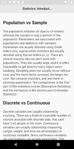 Basic Statistics - عکس برنامه موبایلی اندروید