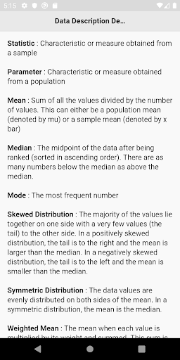 Basic Statistics - عکس برنامه موبایلی اندروید