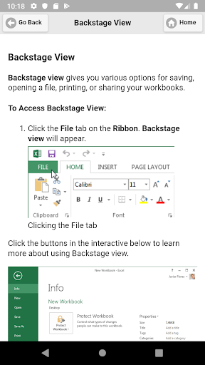 Tutorial for Excel - Image screenshot of android app