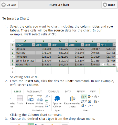 Tutorial for Excel - Image screenshot of android app