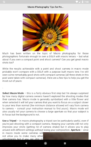 Photography for Beginners - عکس برنامه موبایلی اندروید
