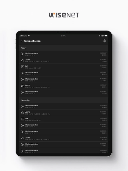 Wisenet mobile - عکس برنامه موبایلی اندروید