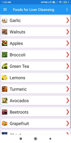 Foods for Liver Cleansing - Image screenshot of android app