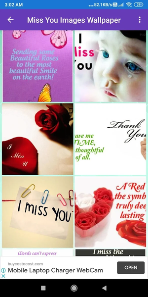 I Miss You Greeting - Image screenshot of android app
