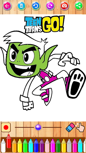 Teen coloring the titans adventures - Gameplay image of android game